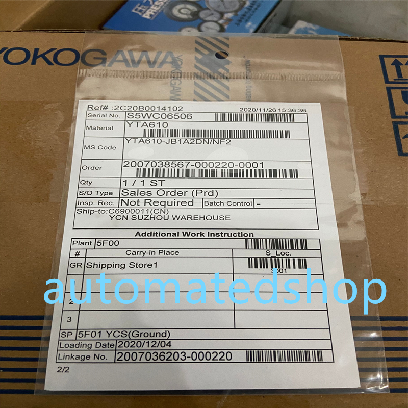 Yokogawa YTA610 Temperature Transmitter Via DHL or FedEx