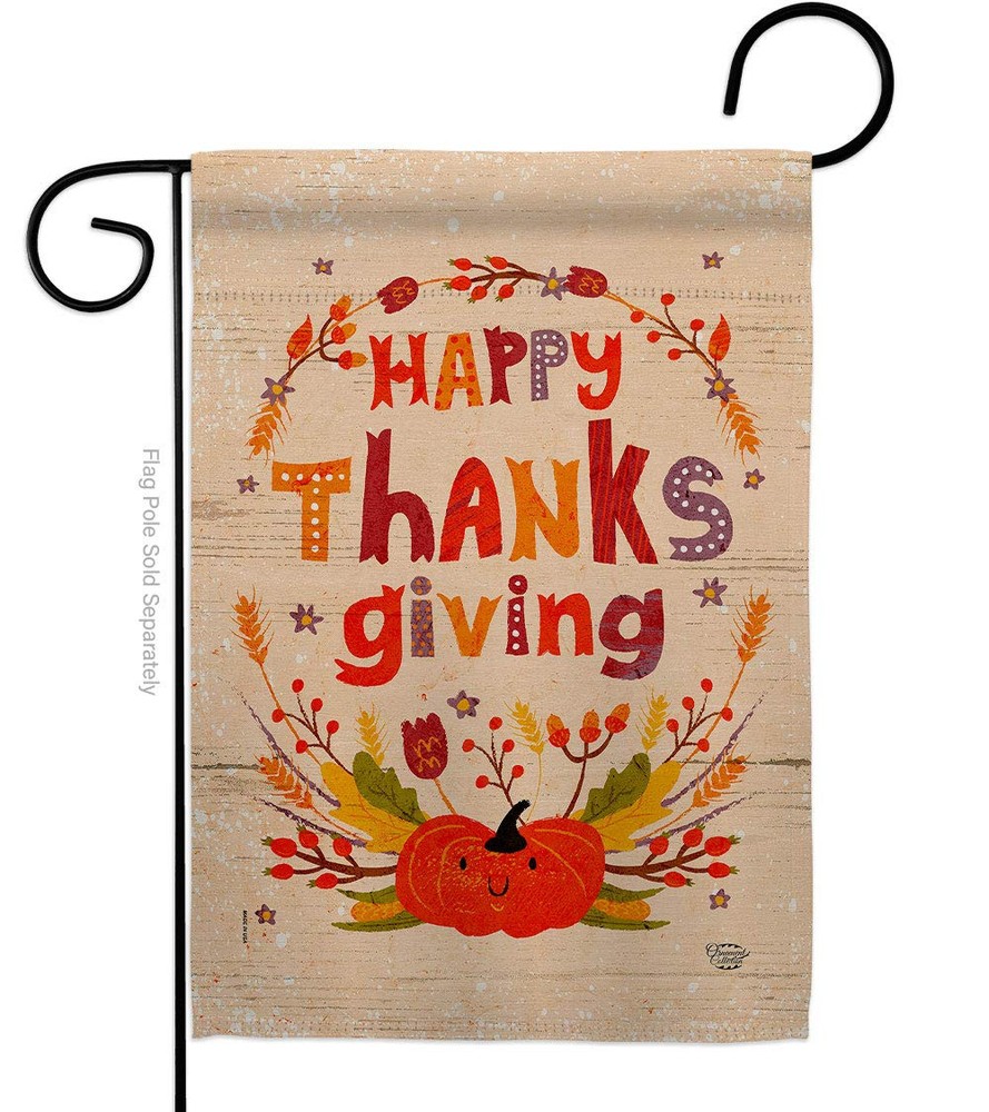 Fall Thanksgiving Turkey Garden Flag Autumn Pumpkin Season Decor