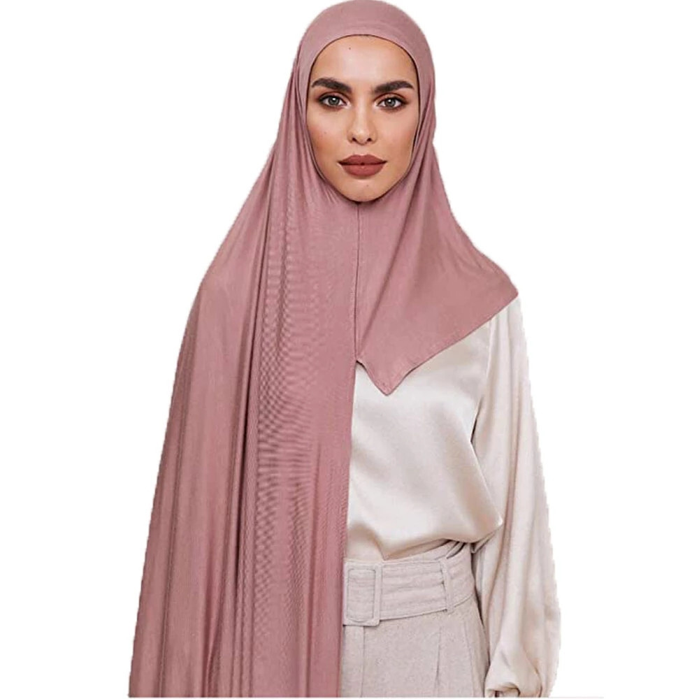 Newest Soft Cotton Jersey Double Loop Instant Hijab for Muslim Women