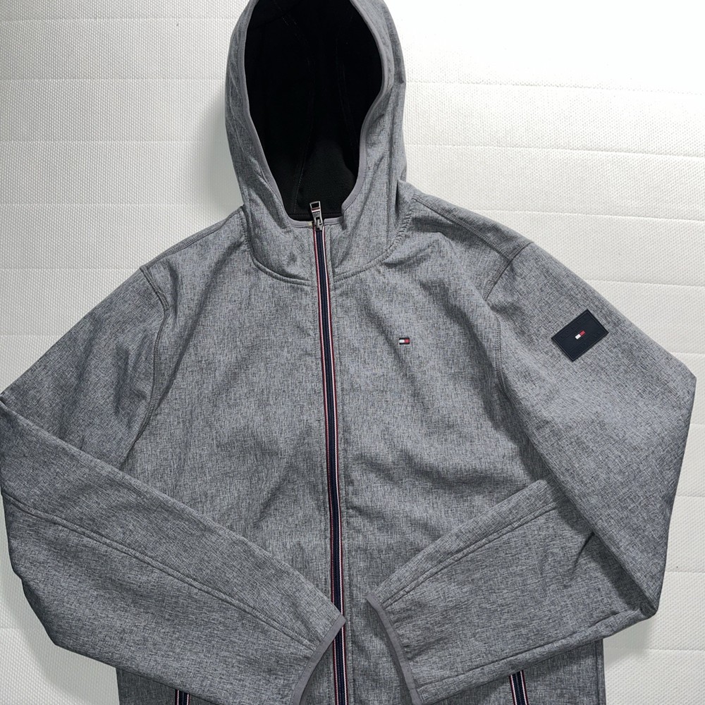 Tommy Hilfiger Grey 3-Layer Water Wind Resistant Zip Jacket Size S