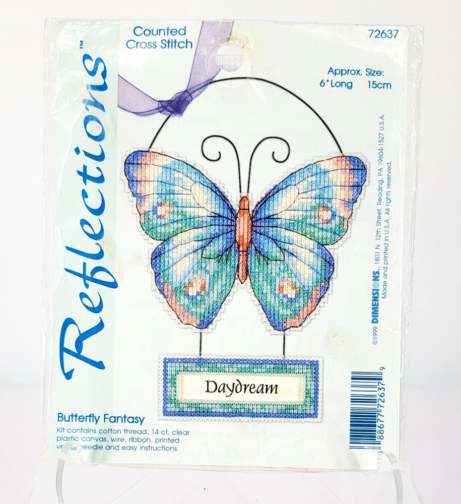 1999 Reflections Butterfly Fantasy Daydream Counted Cross Stitch NOS Kit 6