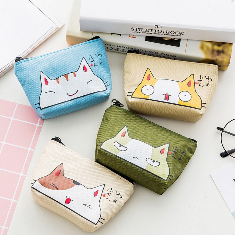 Cute Coin Purse Wallet Card Holder Key Change Bag Mini Pouch Small Bag Cat Gift