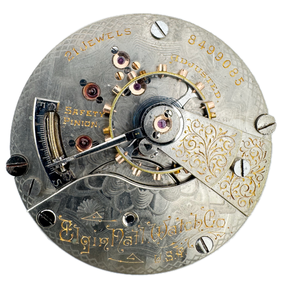 Antique 18s 1900 Elgin 21J Mechanical Railroad Pocket Watch Movement 181 Runs