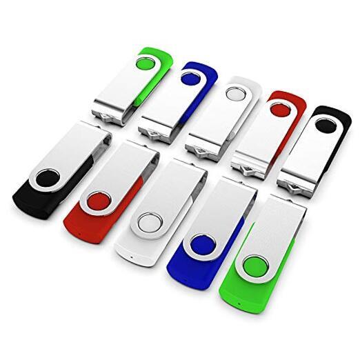 Bulk/Lot 10 Pack 128MB Metal Swivel USB Flash Drives Data Storage Pen - USB