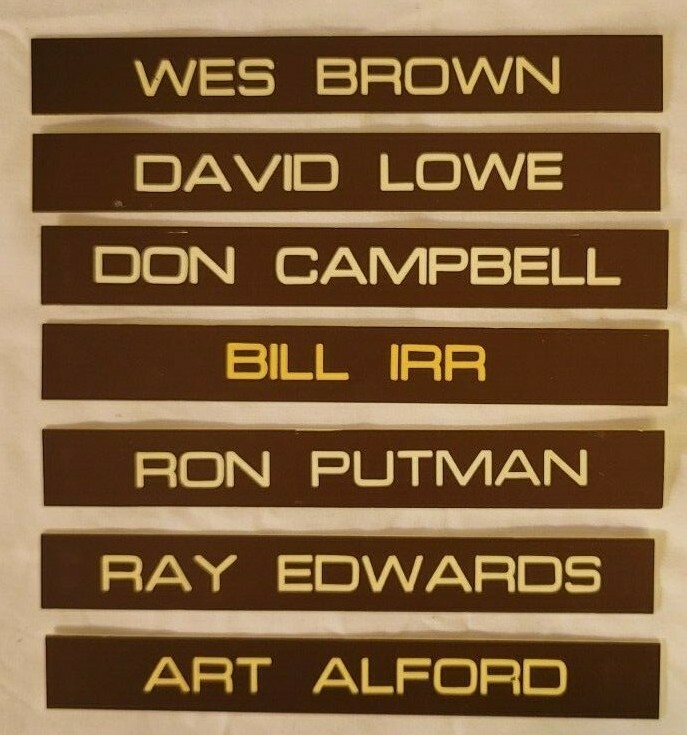 7 Office Door Name Plates Plastic Brown/White 8in x 1in Car Salesman Name Plates