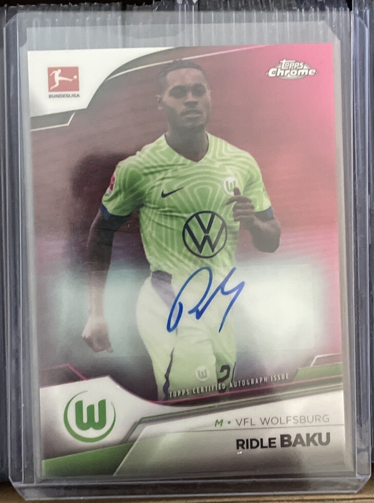 2022-23 Topps Chrome Bundesliga Pink Refractor Ridle Baku Auto /150 VFL