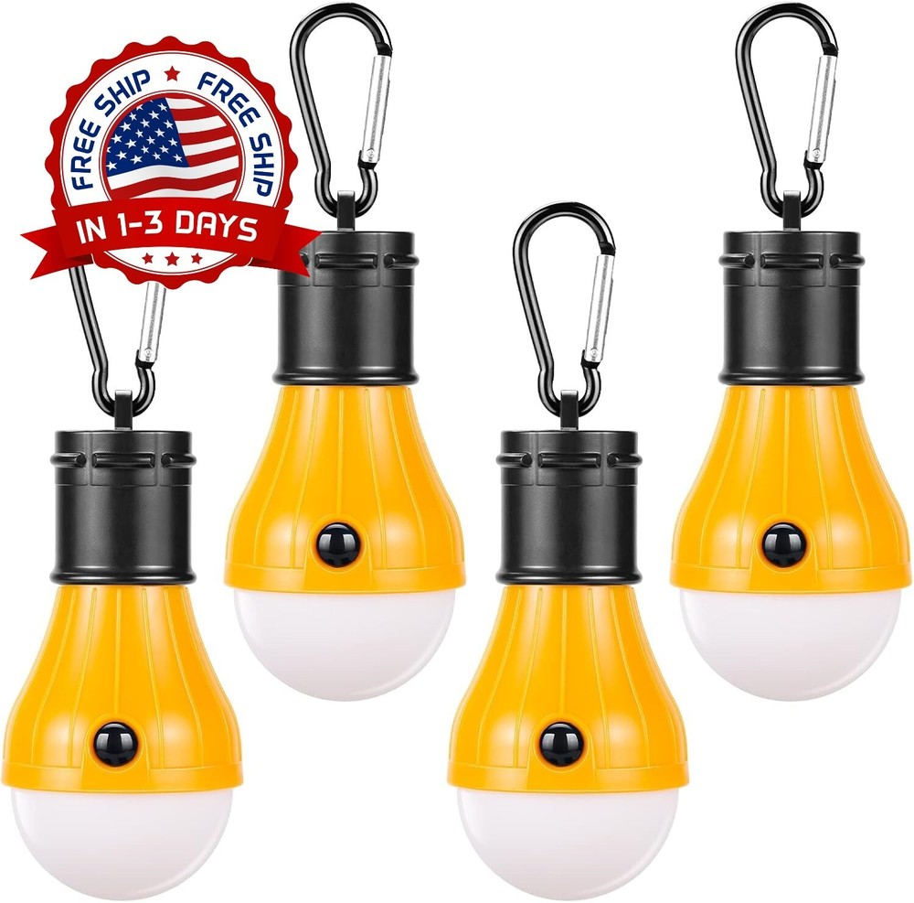 Accesorios para carpas Linterna LED, linda y liviana [paquete de 4], amarilla US