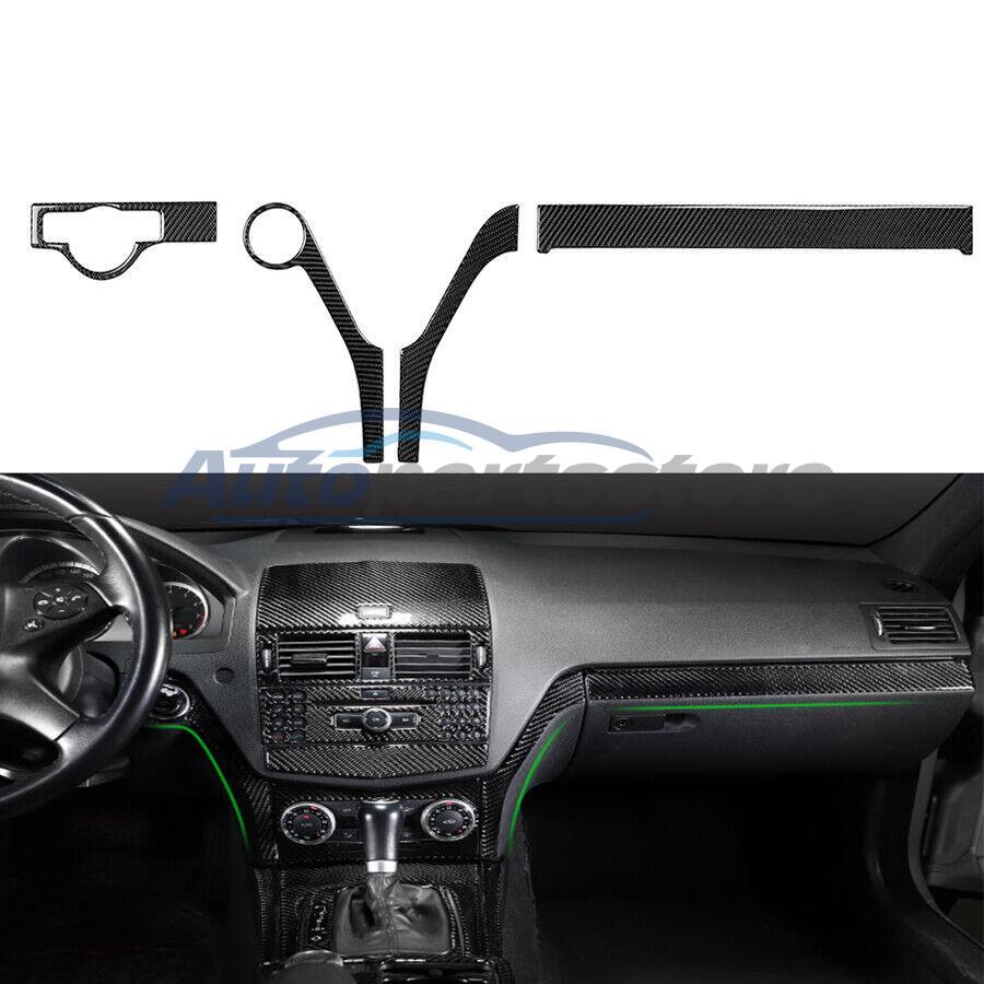 Carbon Fiber Dashboard Panel Cover Trim for Mercedes C-Class W204 2007-2010 Model