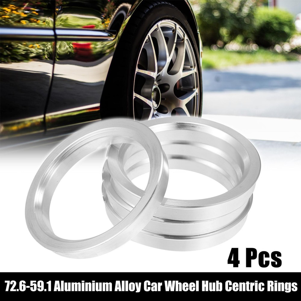 4pcs OD 72.6mm to ID 59.1mm Aluminum Alloy Car Hub Centric Rings Wheel Spacer