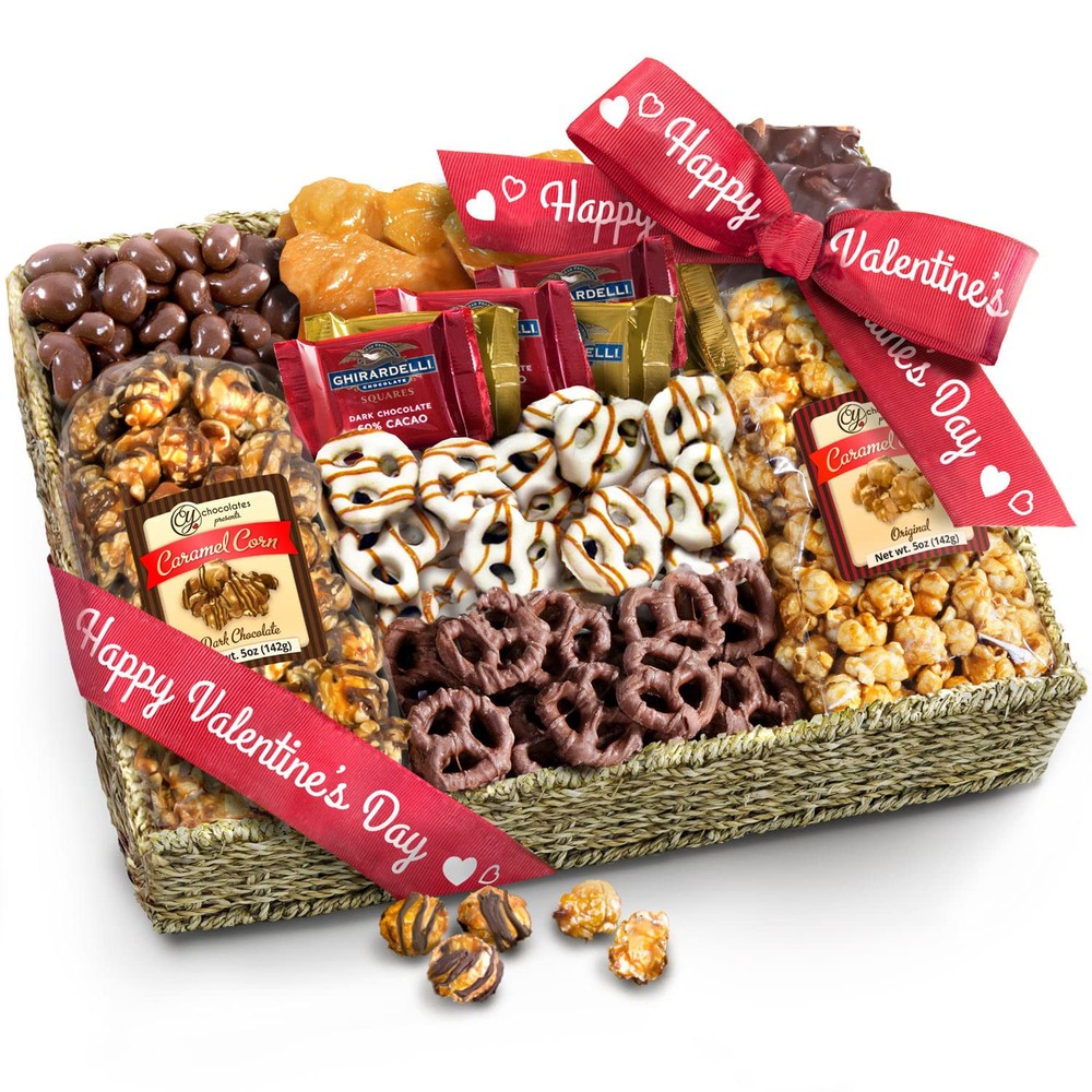Valentine's Day Chocolate Caramel and Crunch Grand Gift Basket