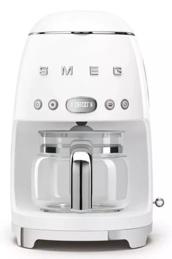 SMEG Retro 50s White Drip Coffee Maker DCF02WHUS with Classic Aesthetic Design