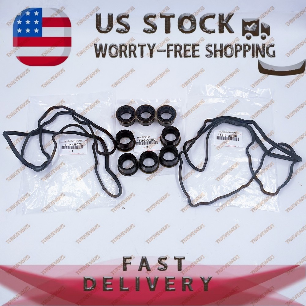 For TOYOTA LEXUS LS460 LS600h VALVE COVER GASKETS & SPARK PLUG SEALS SET 07-17