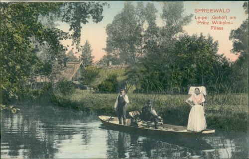 Postcard Spreewald Leipe homestead at Prince Wilhelm Fliess around 1910