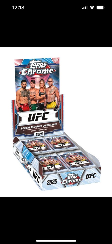 PRESALE 2025 Topps Chrome UFC Hobby Box Sealed 12 Packs 2 Autos Guaranteed-image
