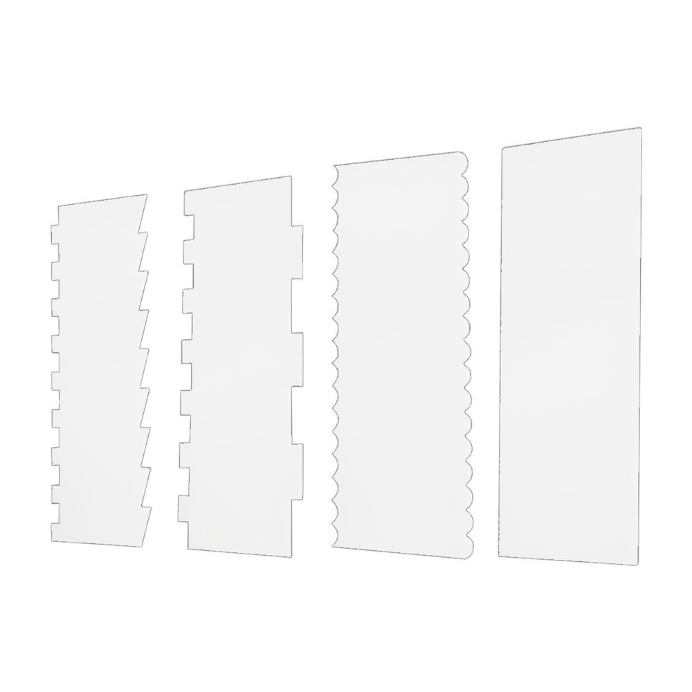 4 Pieces Large Clear Acrylic Cake Scraper Set Cakes Smoother Scraper Cake Stripe