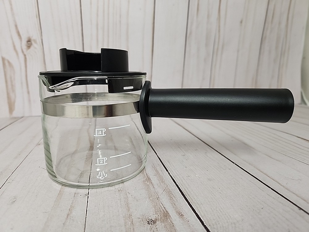 Mr Coffee Espresso Maker BVMC-ECM260 Replacement Parts Glass 4 Cup Carafe w/ Lid