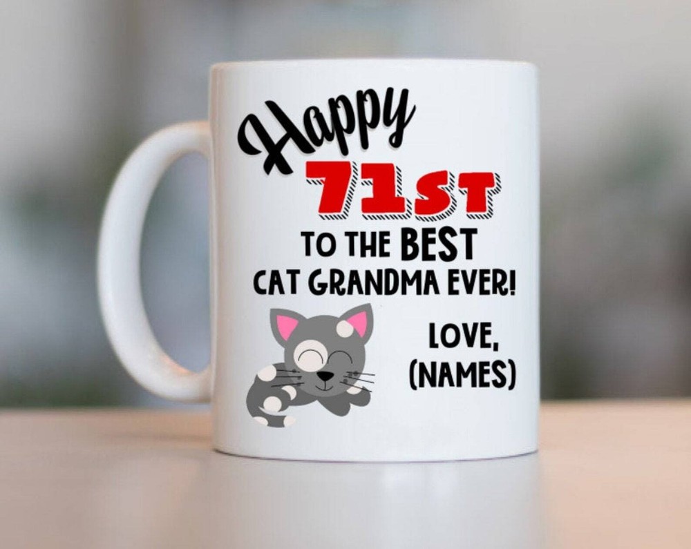 71st Cat Grandma Birthday Cat Grandma 71st Birthday 71st Birthday Gift For Cat