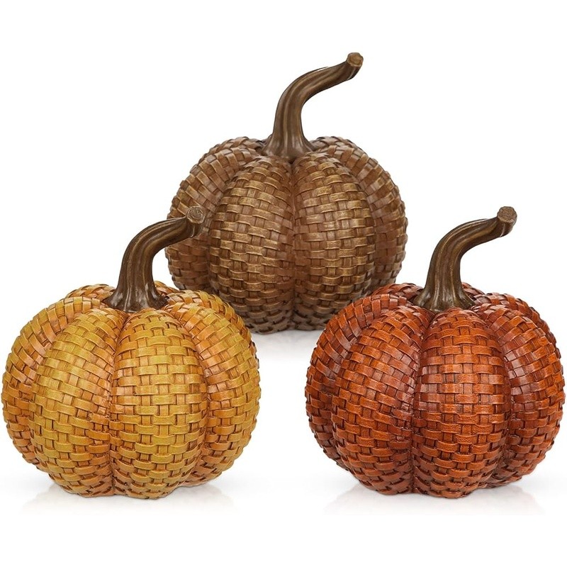 Rustic Resin Pumpkin Decorations Fall Thanksgiving Halloween Table Centerpieces