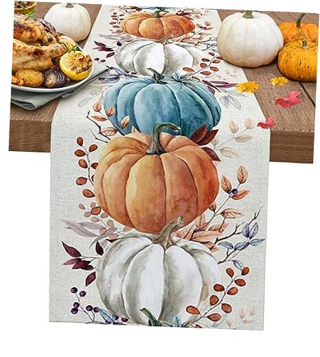 Fall Thanksgiving Table Runner, Watercolor Fall-WXF07249 13