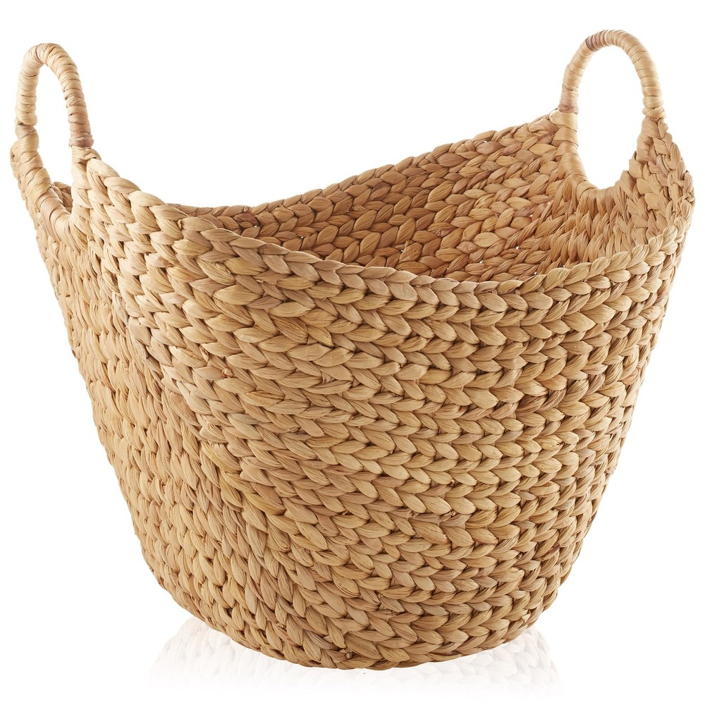 Large Laundry Boat Basket with Handles - Natural, Multipurpose Storage Organizer