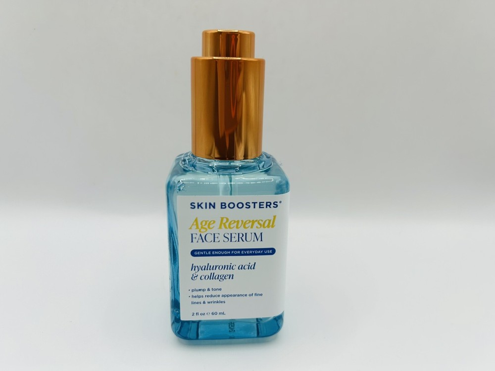 Skin Boosters Age Reversal Face Serum Hyaluronic Acid/Collagen 2 fl oz/60 mL NEW