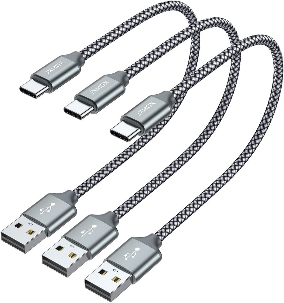 Short USB C Cable 1ft 3-Pack USB A to Type-C Charger Cord 3.1A Fast Charging ...