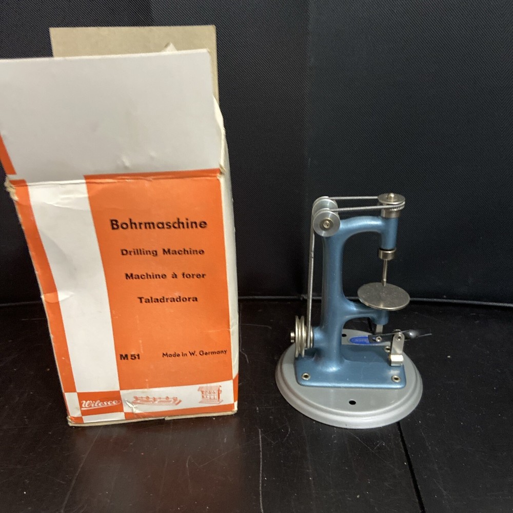 Wilesco Drilling Machine M 51 Steam Engine Toy with Box Vintage West Germany