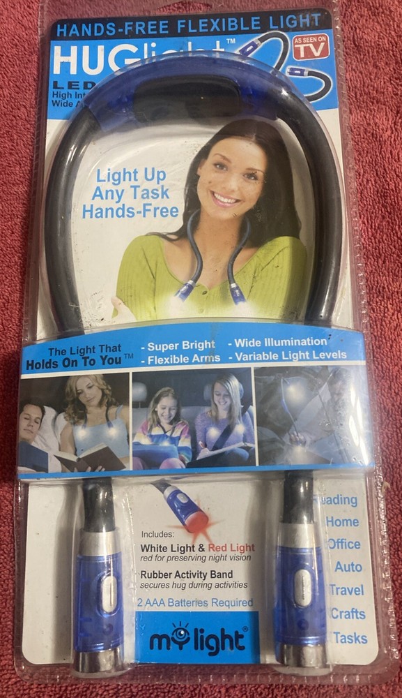 Hug Light  As Seen On TV  Flexible Flashlight  High Performance Led Blue NIP