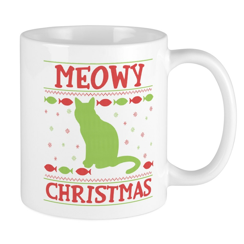 CafePress Meowy Christmas 11 oz Ceramic Mug (134584610)