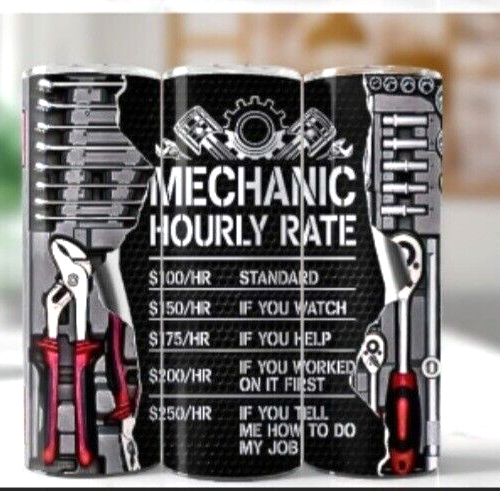 Mechanics 8 Multicolor 20 oz Insulated Tumbler With Box Lid Clear Straw New