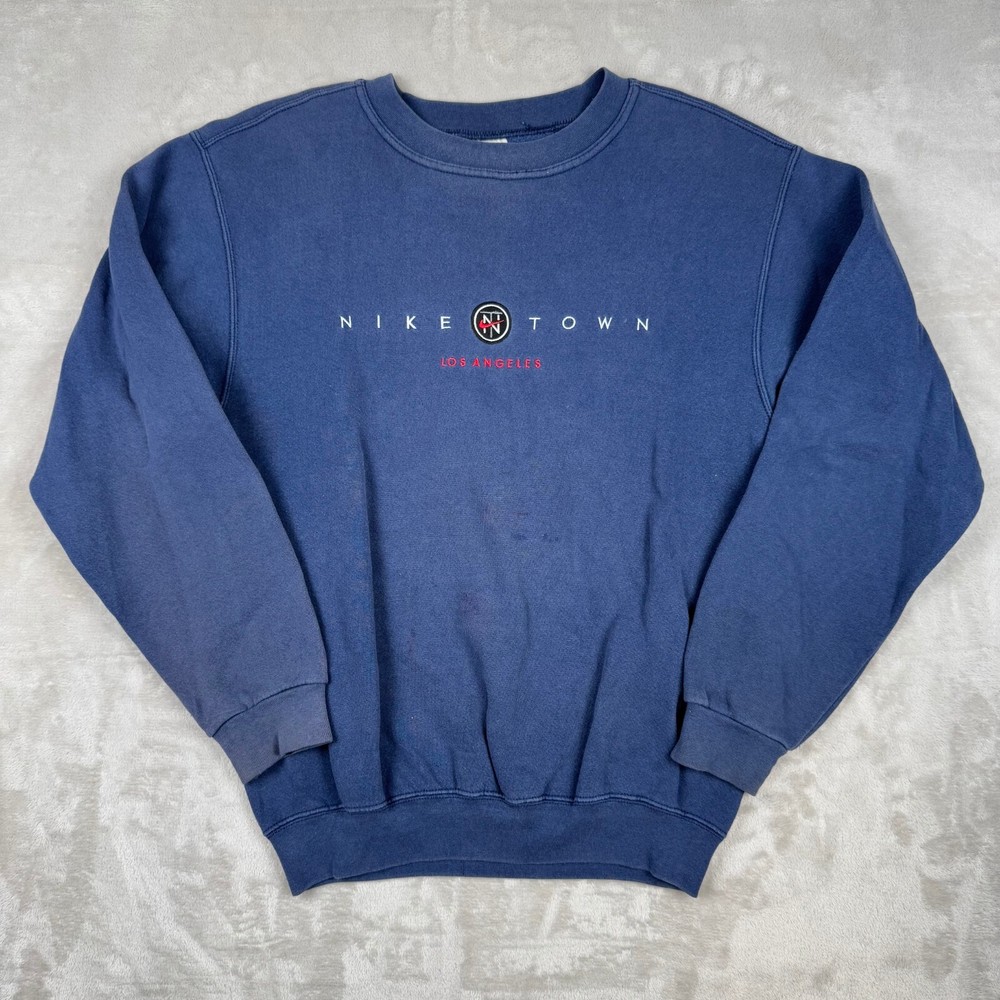 Vintage Nike Town Los Angeles Navy Blue Sweatshirt Crewneck Size S Made in USA