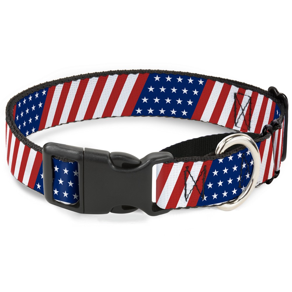 Plastic Martingale Collar American Flag Diagonal Medium 11-17