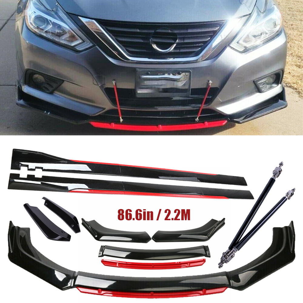 For Nissan Maxima Sedan Front Bumper Lip Spoiler Splitter Side Skirt Body Kit