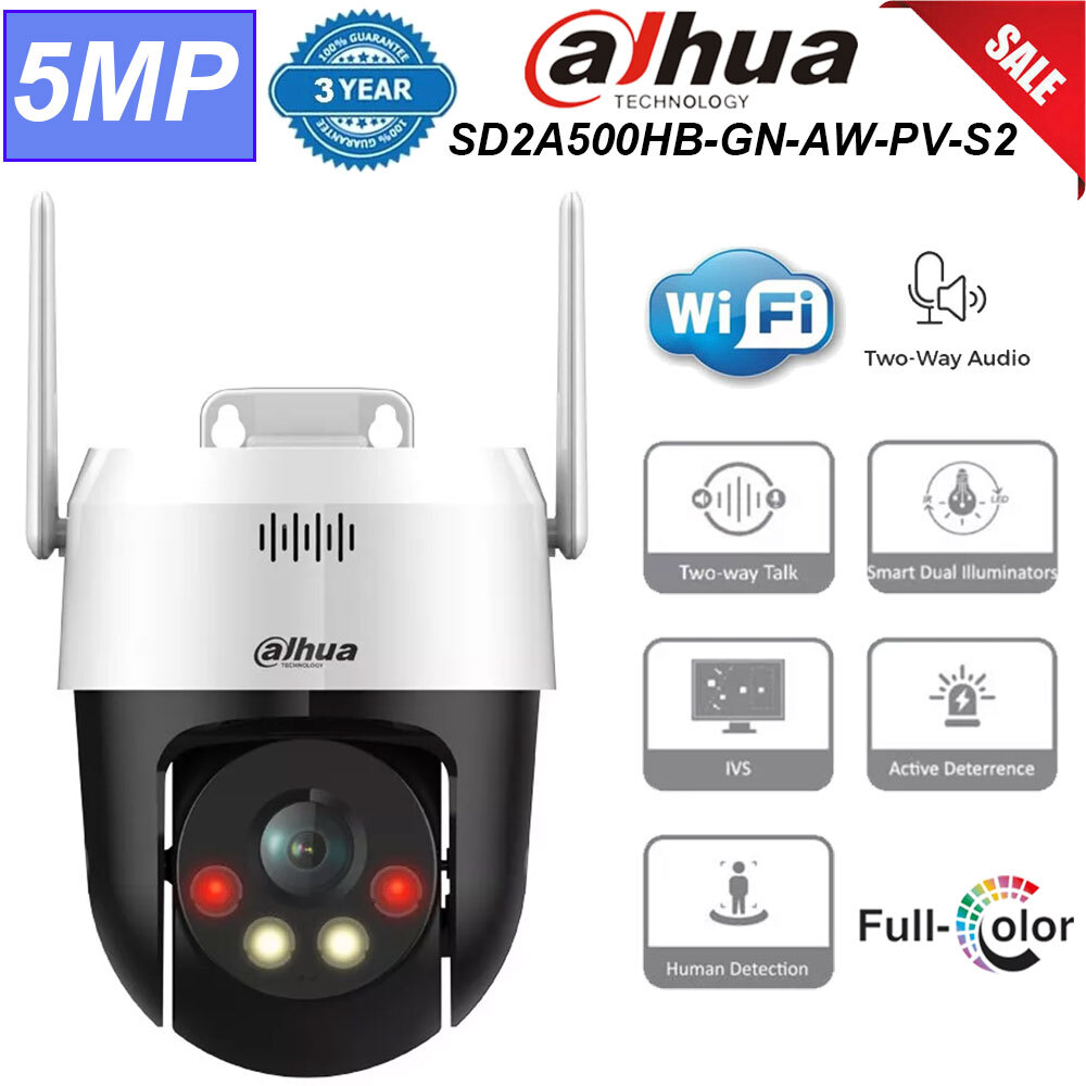 Dahua 5MP Smart Dual Light WiFi PT Outdoor Security Camera SD2A500HB-GN-AW-PV-S2