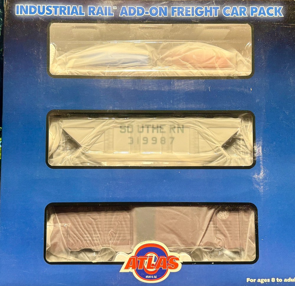 ATLAS O INDUSTRIAL RAIL #1009901 3-RAIL TRAIN SET ADD ON PACK SOUTHERN NEW