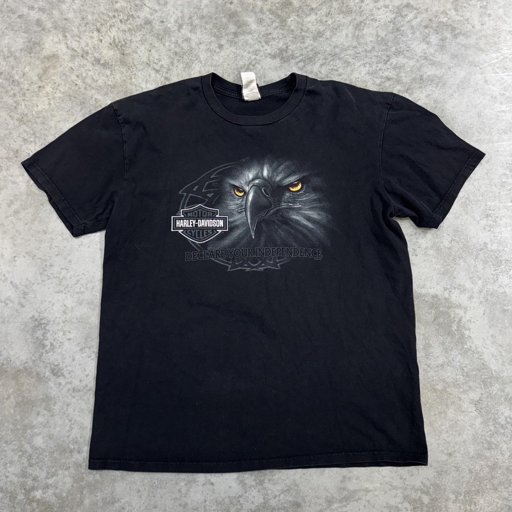 Harley-Davidson Shirt Mens Large Black Eagle Graphic Puerto Rico Motorcycle