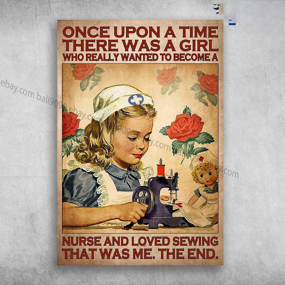 Little Girl Nurse Sewing - Once Upon A Time, There Was A Girl, Who Really Wan...
