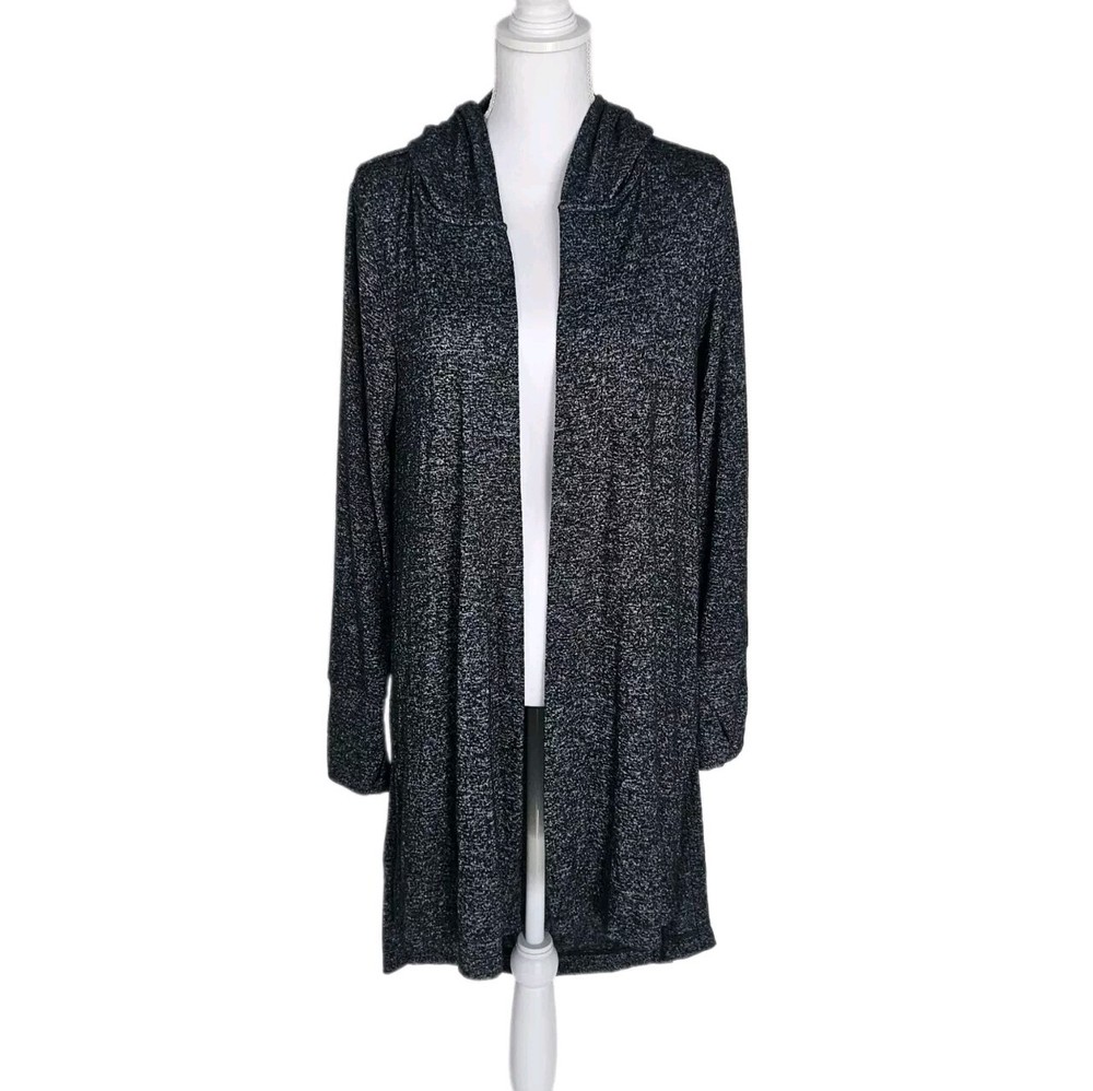 Athleta Harmony Wrap Cardigan 2.0 Small Gray Hooded Draped Back Waterfall Long