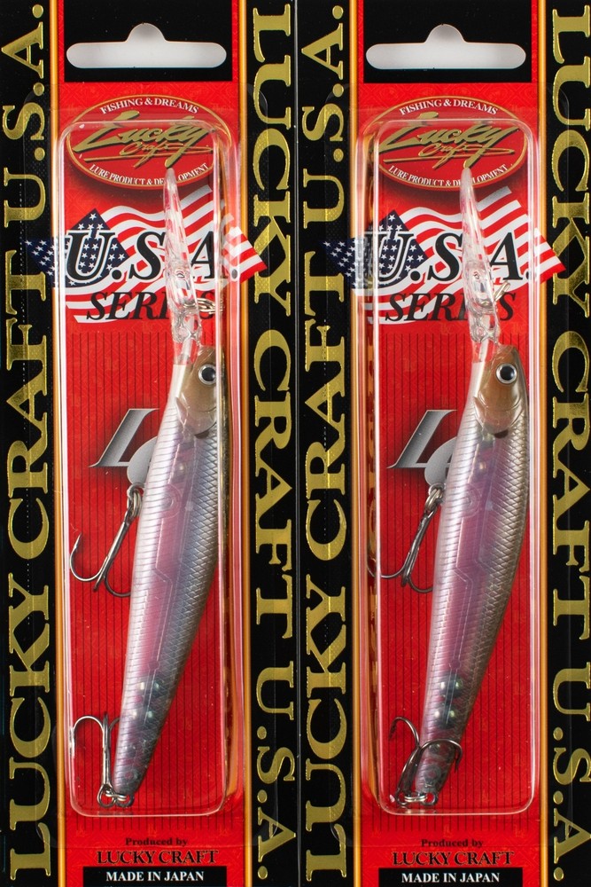 (LOT OF 2) LUCKY CRAFT STAYSEE 90SP V2 7/16OZ SS90SPV2-238 GHOST MINNOW D2355
