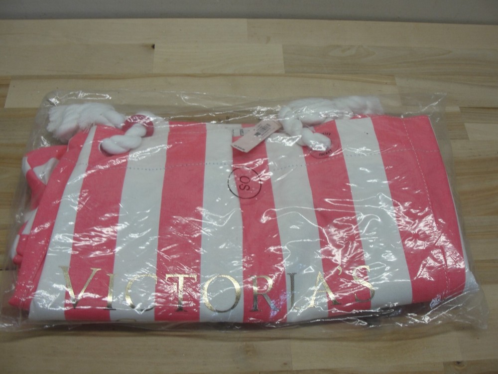 NEW VICTORIA'S SECRET PINK WHITE TOTE BAG MRSP $58.