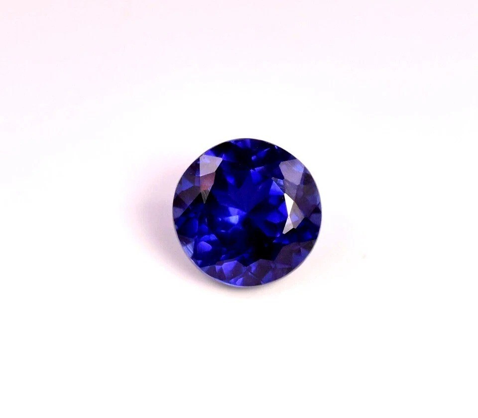 Natural Kashmir Royal Blue Sapphire 12-13 Ct  Round Cut Loose Certified Gemstone