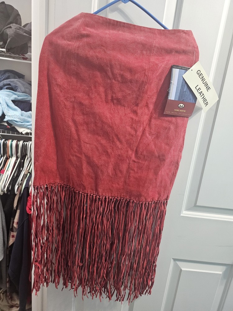 Marc Mattis Vintage Black Leather Skirt Size 6 100% Leather Excellent Condition