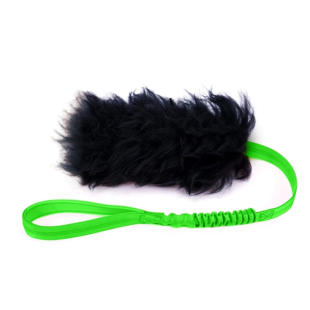 100% Sheepskin Dog Bungee Rope Toy with Natural Sheep Smell for Tug Play