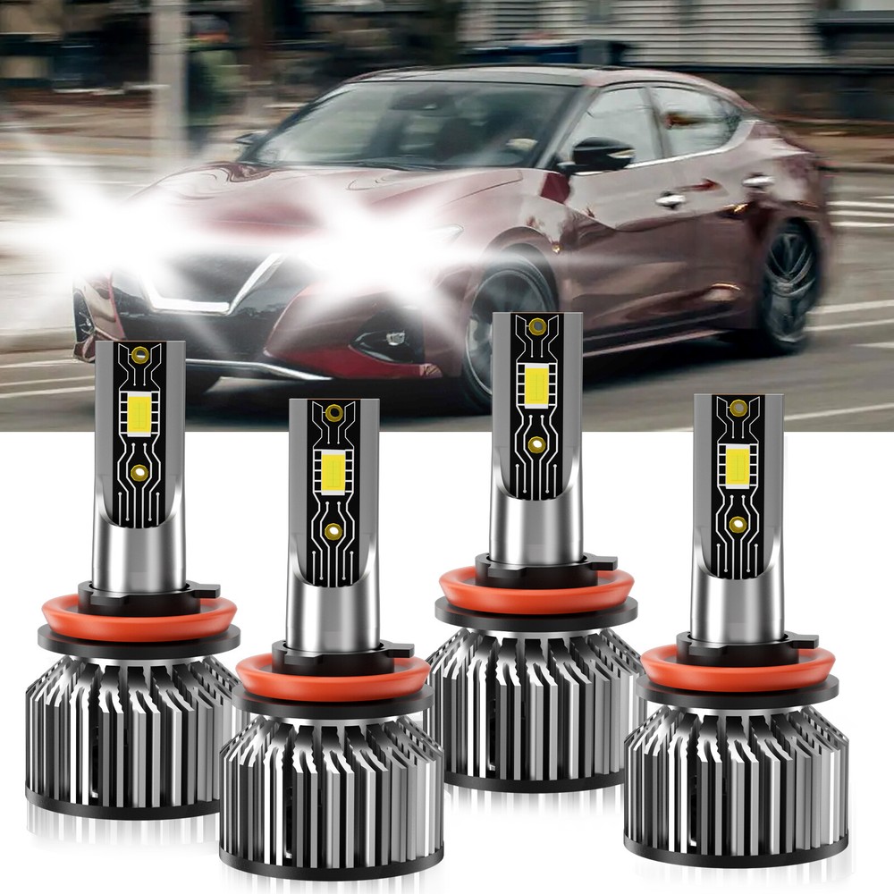 H11 H11 LED Headlight Bulbs Kit High Low Beam Lamp For Nissan Maxima 2016-2018
