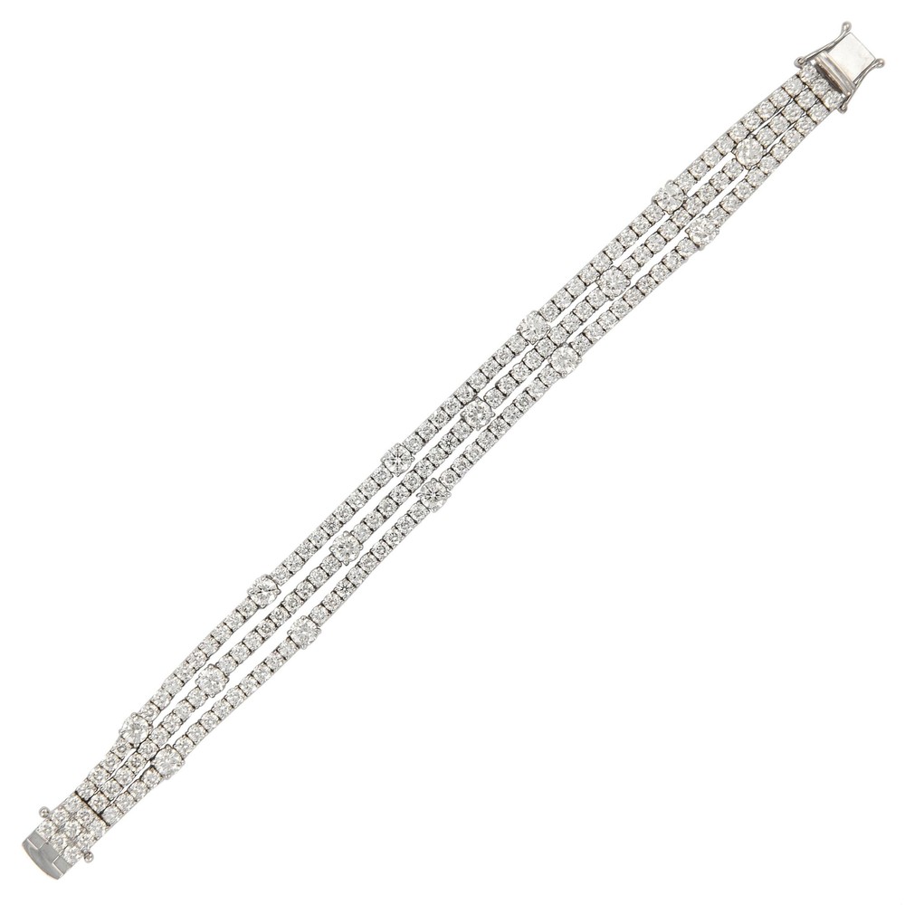 Alexander Beverly Hills 17.40ct Three-Row Diamond Tennis Bracelet 18k White Gold