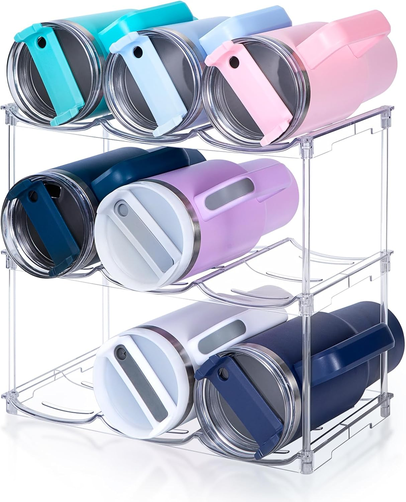 Stackable Water Bottle Organizer for Stanley 40 Oz Tumbler - 3 Pack