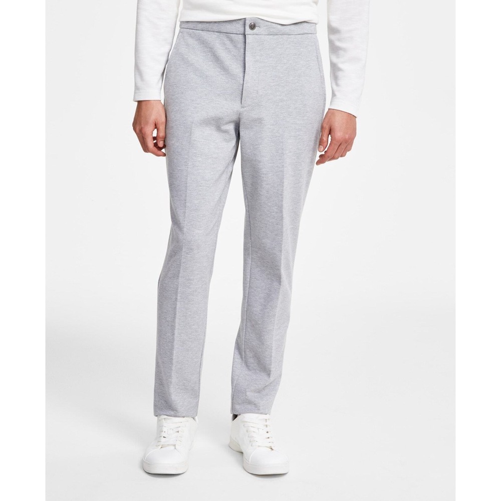Alfani Men's Heather Gray Stretch Knit Rayon Casual Fit Suit Pants Size 38W 32L