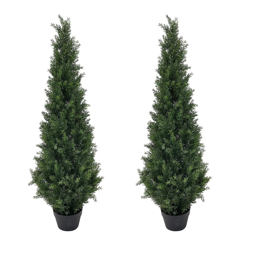 2pcs 3/4/5Ft  Cedar Pine Artificial Topiary Tree Christmas Home Decor UV New