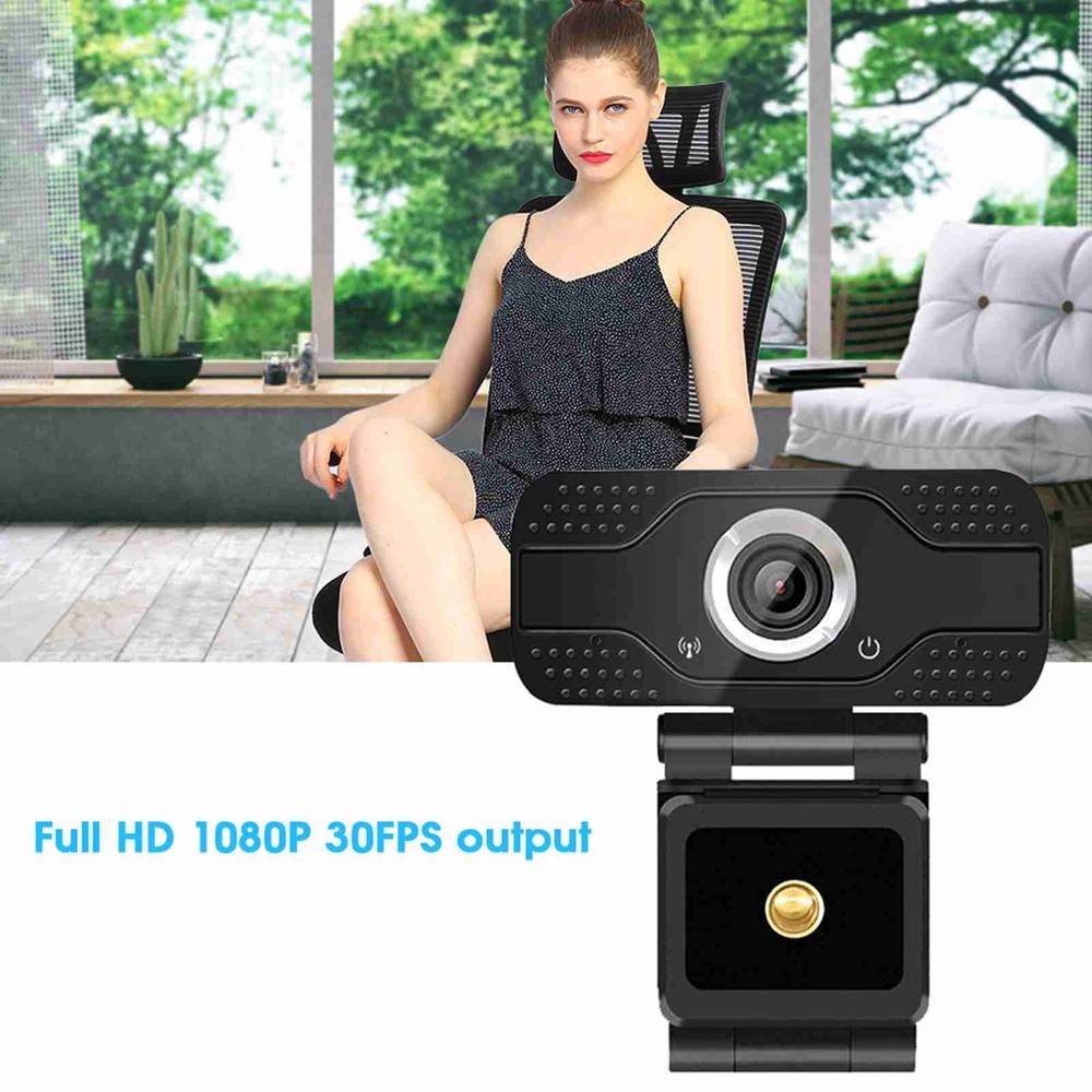 1080P Desktop USB Camera With High Audio Quality For Online Class Black ABS SFLI