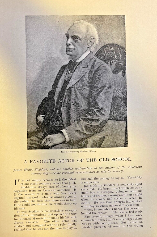 1895 Actor James Henry Stoddart illustrated